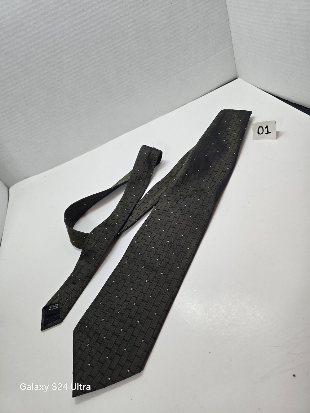 croft & barrow Olive Green Woven Pattern Men's Tie